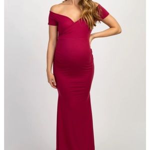 New Burgundy Maternity Dress
